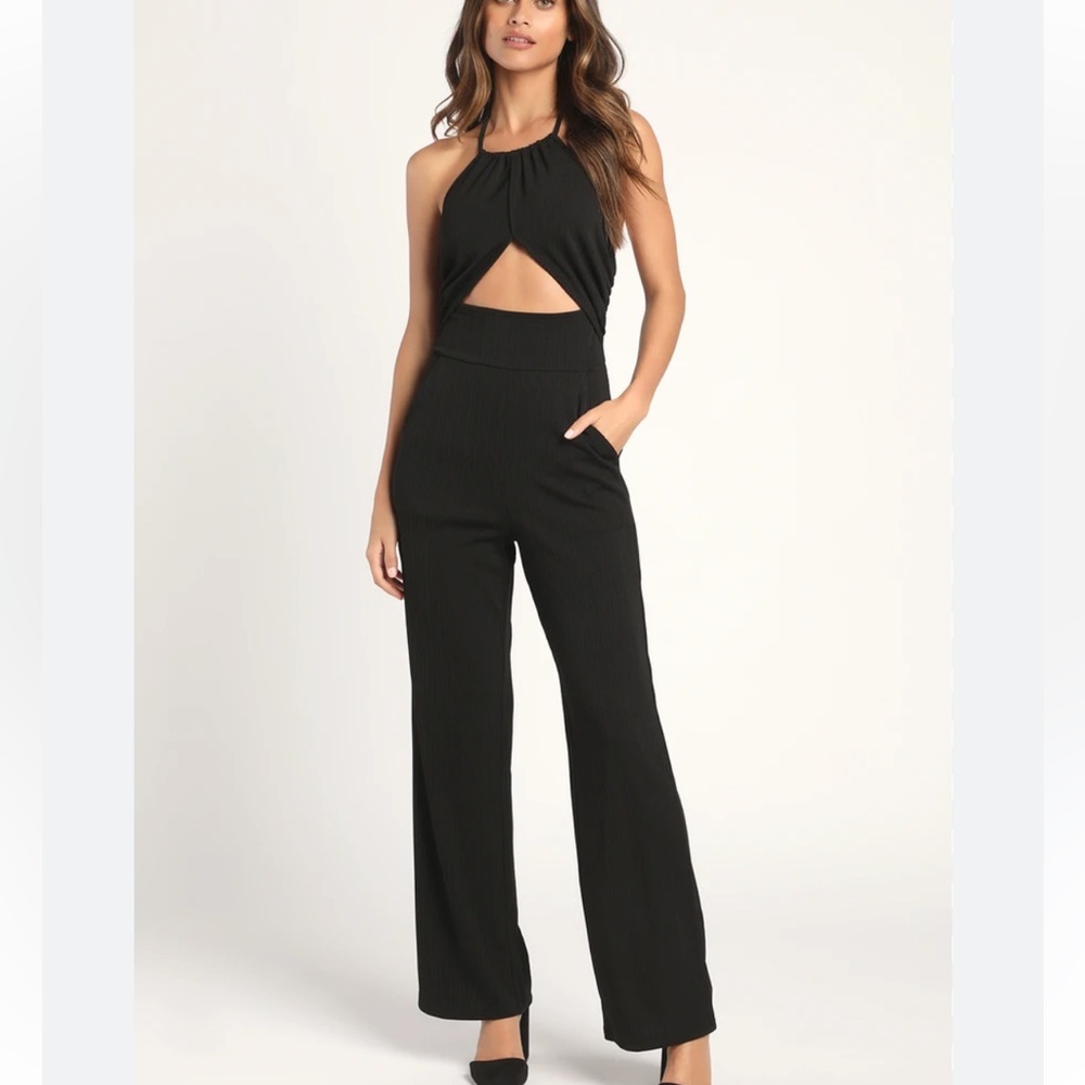 4th and reckless Halter Jumpsuit black